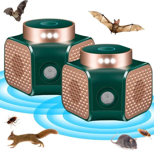 Repelente ultrasónico de roedores para ratones, ratas, murciélagos, hormigas, insectos, ardillas, repelente electrónico de plagas de 360° para