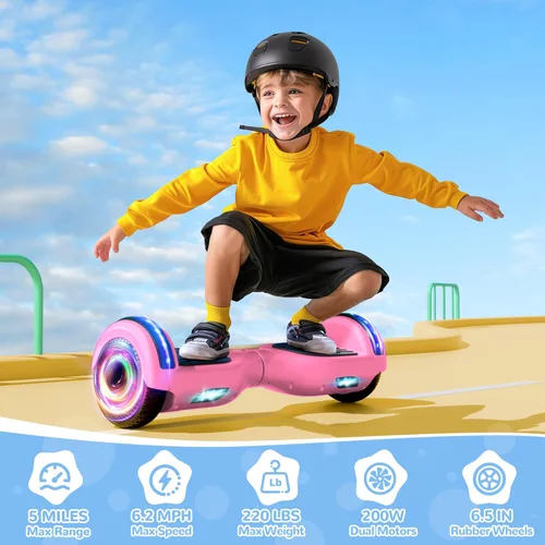 Miniatura 2 de SISIGAD Scooter, 6.5" Flash Wheels & Corlorful LED Lights, All for Girls Boys Kids Ages 6+ Rosa