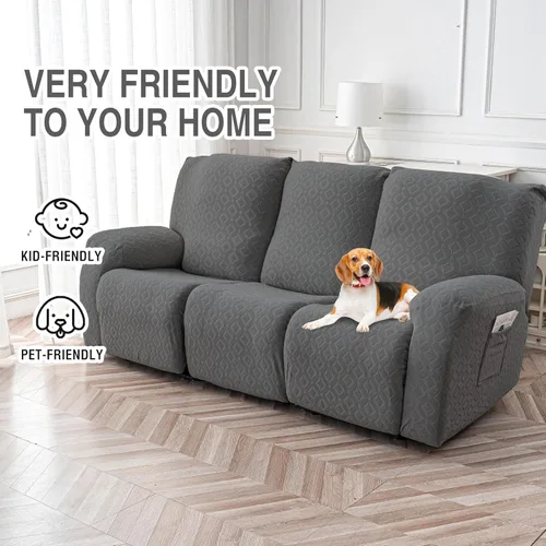 Miniatura 4 de Gennia Funda Impermeable para Sofá Reclinable, Fundas Elásticas para Sofá Reclinable con Bolsillos, Fundas Lavables para Sillón Reclinable Lazy Boy