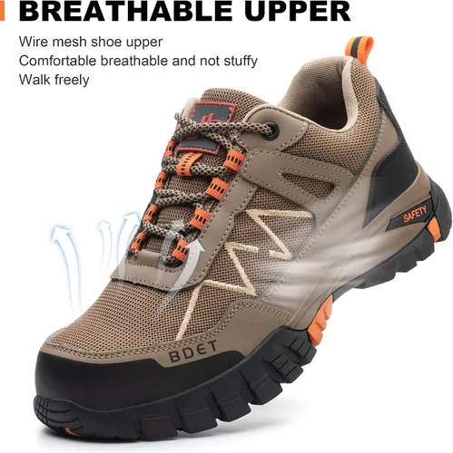 Miniatura 4 de BDETIBAYE Steel Toe Sneakers Comfortable Safety Shoes for Men Steel Toe Shoes for Women Slip On Construction Work Shoes