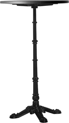 Miniatura 6 de Mesa de bar de 43.3 pulgadas de alto, moderna mesa de pub bistró, mesa redonda de cóctel para 2-3 personas, mesas de café de altura de bar Negro mate