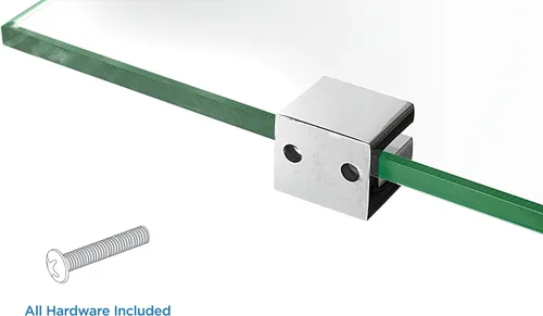 Miniatura 6 de Mount-It! Estante de ducha esquinero de vidrio para baño, montado en la pared con riel cromado y vidrio templado de 0.315 in, organizador de baño