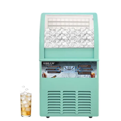 Máquina comercial para hacer hielo, máquina de hielo de 100 libras/24 horas con contenedor de almacenamiento de 20 libras, 50 cubos en 8-12 minutos,