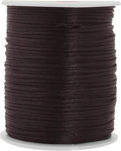 Miniatura 138 de Mandala Crafts Cordón de Satén de Nailon 2mm Cordón Rattail Champagne - 100 Yardas Cordón de Nailon Chino para Nudos Cordón de Seda Cola de Rata