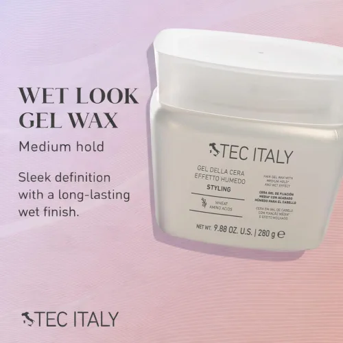 Miniatura 2 de Tec Italy Gel Della Cera Effetto Humedo Gel para el cabello de fijación media para todo tipo de cabello, acabado de aspecto húmedo, define