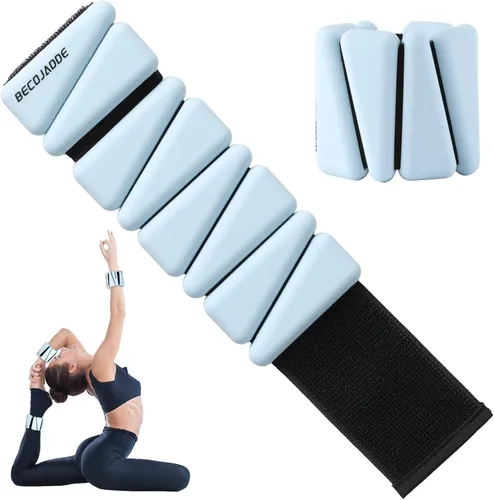 Miniatura 35 de BECOJADDE Juego de pesas de tobillo de 2 (1 libra/2 libras/3 libras cada una) Pesas ajustables de muñeca para mujeres y hombres, pesas portátiles