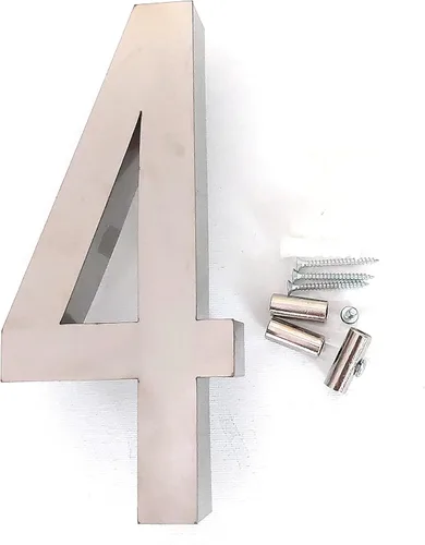 Miniatura 17 de Números de casa/letra de acero inoxidable de 8 pulgadas, grado 316 (UNS S31600), número de calle para exteriores, interiores, edificios