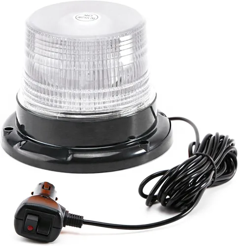 Miniatura 12 de Luces de baliza estroboscópicas ámbar con base magnética, barra de luz mini de emergencia de flash de seguridad de 12-24V para camiones, vehículos