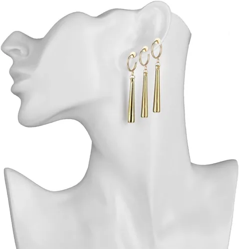 Miniatura 5 de 3 aretes dorados de clip de anime para cosplay, aretes Zoro para mujeres y hombres, aretes colgantes para cartílago