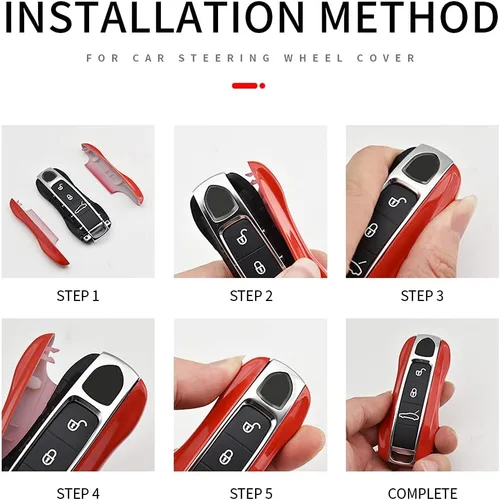 Miniatura 8 de SANRILY Funda de llave de coche para Porsche 911 2020, Rojo