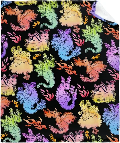 Miniatura 20 de Manta de Dragón Azul, Regalo para Mujeres, Hombres, Niñas, Niños, Amantes de Dragones, Manta de Franela Suave Azul para Sala de Estar, Sofá, Sillón
