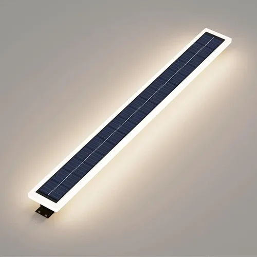 Miniatura 2 de Luces de pared solares al aire libre impermeables, lámpara de pared LED de montaje de 10W con pantalla de acrílico de 60 cm de largo, lámparas