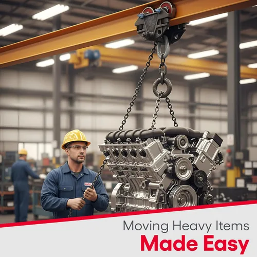 Miniatura 4 de Carro de vigas con rodillos guía laterales. Capacidad de 3/4 toneladas y 1,500 libras. Carro transportador de grado industrial para vigas en I