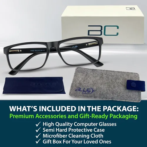 Miniatura 6 de BLUE CUT - Gafas de bloqueo de luz azul para hombres y mujeres – Anteojos antifatiga para computadora y juegos para reducir la fatiga ocular, negro