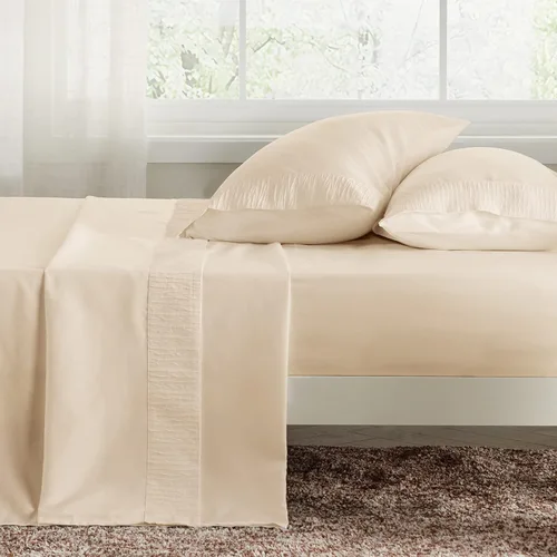 Miniatura 5 de Bedsure Juego de funda de almohada de satén tamaño queen para cabello y piel, color beige