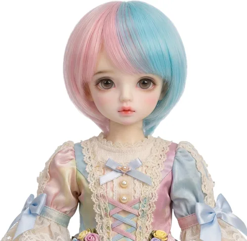 Miniatura 12 de Peluca larga recta de 8-9 pulgadas 1/3 BJD MSD DOD Pullip Dollfie peluca centro de separación DIY fabricación accesorios para el cabello