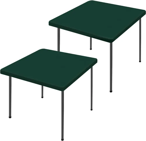 Miniatura 66 de Moosfor Paquete de 2 manteles rectangulares de elastano de 4 pies, elásticos y ajustables para pícnic, cubierta de mesa de patio elástica y lavable