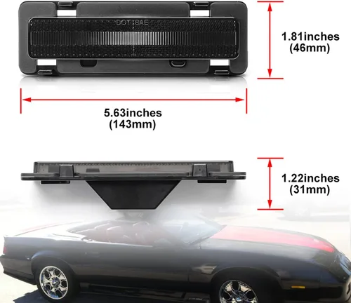 Miniatura 6 de Carcasas de luz de marcador lateral frontal compatibles con Chevy Camaro Euro 82-92 lente ahumada parachoques delantero señal lateral de señal
