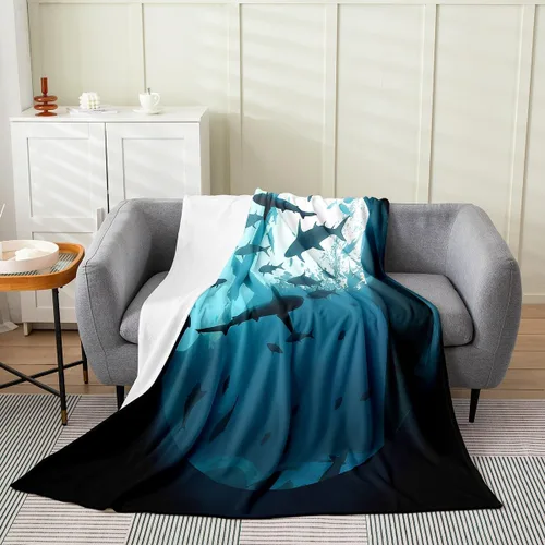 Miniatura 27 de Erosebridal Hammerhead Shark Flannel Blanket 40x50 Marine Life Fuzzy Plush Throw for Sofa Couch Hammerhead Shark Lover Gifts Ocean Sealife Fleece