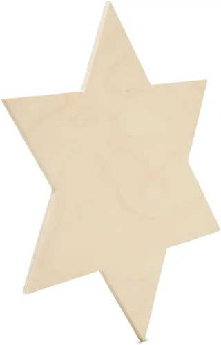 Miniatura 2 de Recorte de madera de la estrella de David de 11-7/8 pulgadas x 10-3/8 pulgadas, paquete de 6 recortes de madera sin terminar para decoraciones