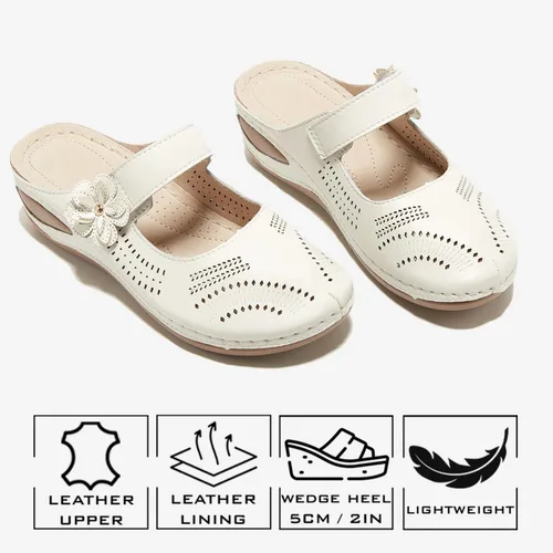 Miniatura 4 de TRULAND Zuecos Mary Jane de cuero para mujer, sin cordones, informales, cómodos, con soporte para el arco