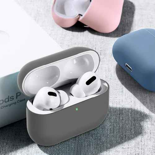 Miniatura 4 de Funda para Airpods Pro, funda de protección para AirPods Pro, sin llavero, funda de silicona ultra fina y suave compatible con Airpods Pro (gris)