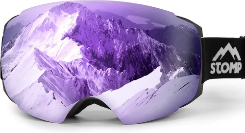 Miniatura 11 de STOMP Gafas de esquí PRO – sin marco, lente intercambiable, 100% protección UV400, gafas de nieve para hombres y mujeres OTG