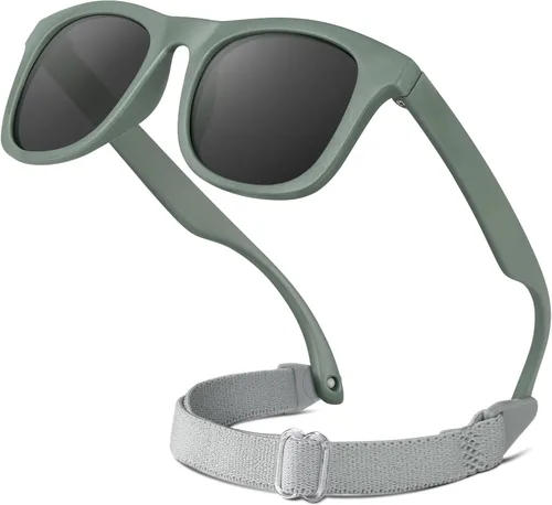 Miniatura 23 de RIVBOS Gafas de sol para bebés niños y niñas con correa UV400 polarizadas flexibles para niños pequeños, bebés y recién nacidos (0-24 meses) RBK0231