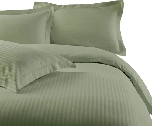 Miniatura 6 de sheetsnthings Juego de ropa de cama a rayas de 300 hilos, 100% algodón, 5 piezas, tamaño individual, extra largo, XL, color negro, 3 piezas y 2