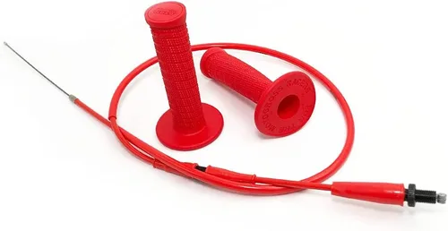 Miniatura 4 de 7/8 pulgadas 0.866 in acelerador Twist Grip CNC aluminio con cable de acelerador y agarre de manillar para 50cc 125cc 150cc 250cc Dirt Bike Rojo
