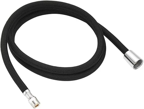 Grifo desplegable para fregadero de baño de cocina de 1/2 pulgada IPS negro trenzado manguera de cabeza extraíble de 59 pulgadas o 59.1 in para