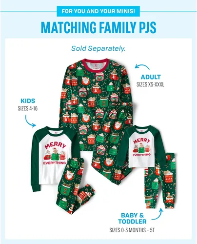 Miniatura 3 de The Children's Place Pijama de Navidad unisex para bebé, algodón
