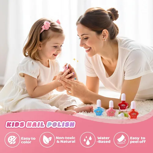 Miniatura 3 de Regalos de Pascua - Juego de esmaltes de uñas para niños, 12 x 0.2 fl oz, no tóxico, despegable, secado rápido, para niñas, belleza sorpresa