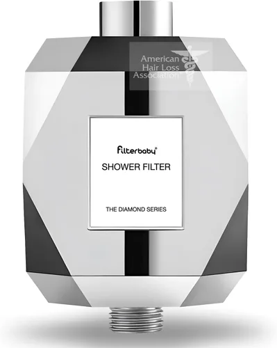 Filterbaby Filtro de ducha de diamante, certificado IAPMO según el estándar NSF177, filtro desarrollado por expertos para piel y cabello, probado en