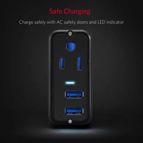Miniatura 5 de BESTEK Inversor de corriente de 150 W, convertidor de corriente CC de 12 V a 110 V CA, adaptador de coche USB dual de 4.2 A, diseño más delgado