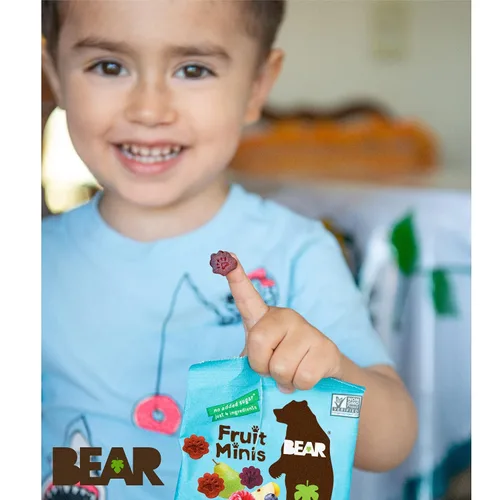 Miniatura 6 de BEAR Mini bocado de frutas real, frambuesa/arándano, bocadillos de tamaño mordido para niños, sin gluten, vegano, sin OMG, 0.7 onzas (paquete de 18)