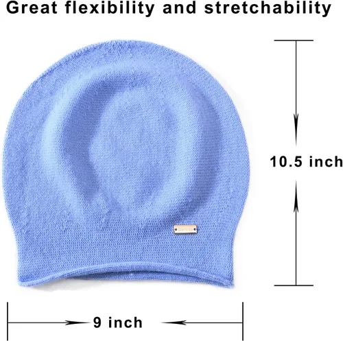 Miniatura 3 de jaxmonoy Gorro de punto holgado de cachemira para mujer, gorro de invierno suave y cálido de lana para mujer