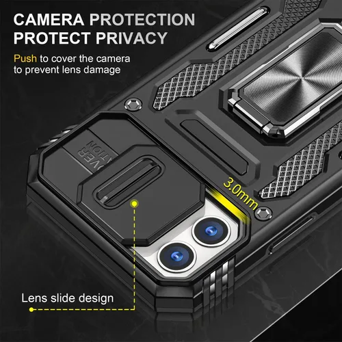 Miniatura 28 de Funda para iPhone 13 Pro con funda para cámara, con soporte de anillo para soporte, con función de montaje magnético para automóvil, para iPhone 13
