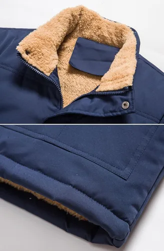 Miniatura 22 de Chaleco acolchado de invierno cálido para hombre, con forro polar grueso, sin mangas, chaqueta sin mangas