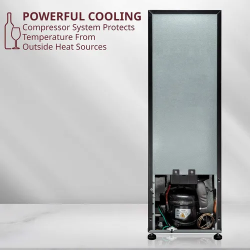 Miniatura 8 de Schmecke - Refrigerador de vino con compresor de 12 botellas con cerradura Gran bodega independiente Refrigerador de vino digital 41f-64f