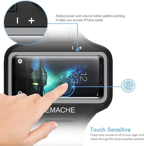 Miniatura 2 de Galaxy S7 Edge/S8/S8+ banda para el brazo, JEMACHE banda para el brazo para ejercicio, gimnasio, correr/trotar/ejercicio para Samsung Galaxy S8/S7