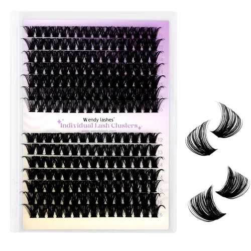 Miniatura 9 de Kit de racimos de pestañas para pestañas de bricolaje: 280 unidades, Wendy, para usar en casa, ultraligeras, naturales, esponjosas, delgadas