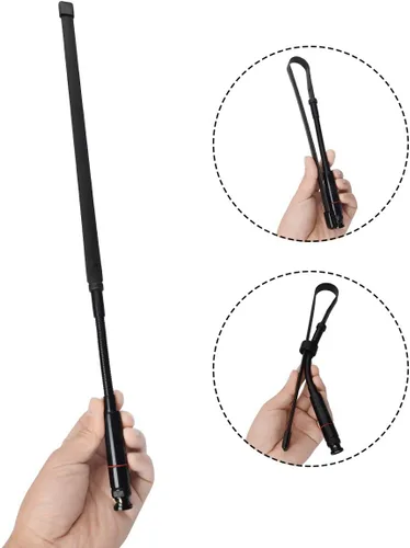 Miniatura 2 de TWAYRDIO Antena táctica CS 144/430MHz 2M/70CM 18.7 pulgadas plegable BNC antena para ICOM IC-A14 IC-V8 Vertex HX300 HX320 Kenwood TK100 TK200 Radio