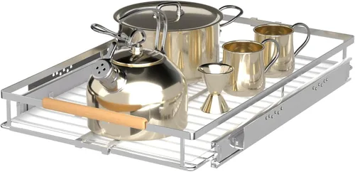 Organizadores de cajones extraíbles expandibles, estante de almacenamiento deslizante resistente para el hogar, cocina, despensa, armarios, ollas, 1