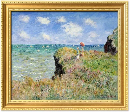 Miniatura 150 de IPIC - Reproducción artística de los lirios de agua de Claude Monet 1906, impresiones giclée coinciden con el marco dorado clásico, arte de pared