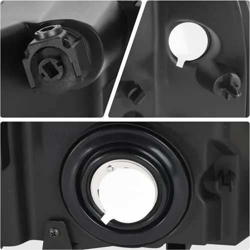 Miniatura 6 de DNA MOTORING Juego de ensamble de faros compatible con GMC Sierra 1500 de 2007-2013/Sierra 2500 HD y 3500 HD de 2014, Negro/Transparente, Negro Claro