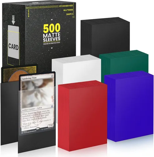 Miniatura 16 de Fabmaker - Juego de 200 fundas negras para tarjetas, fundas estándar resistentes MTG mate, acabado trasero mate, barajado perfecto, protege todas