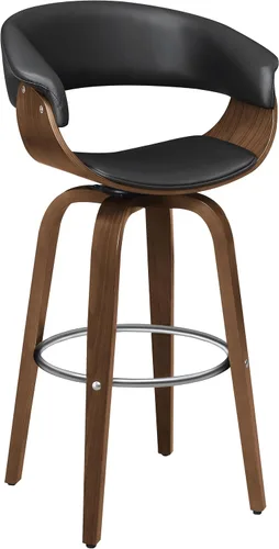 Coaster Home Furnishings - Zion - Madera y tela - Taburete de bar giratorio tapizado con respaldo de asiento resistente y base reposapiés redonda -