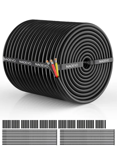 Miniatura 10 de NAOEVO Cable eléctrico de calibre 10, 2 conductores, cable de PVC trenzado de 10 AWG, bajo voltaje de 12 V/cobre estañado/cable flexible