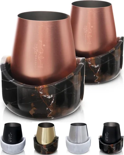 Miniatura 8 de Gusto Nostro Cubo enfriador de vino de mármol, enfriador de botellas de vino de 25.4 fl oz y enfriador de champán para fiesta, cocina, decoración